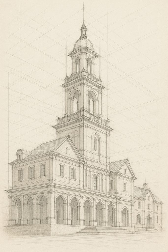Architectural draft drawing