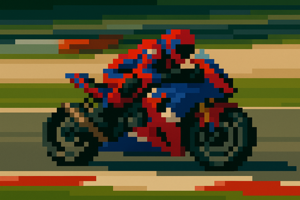 Create a pixelated game graphic of the subject, with chunky blocks of color