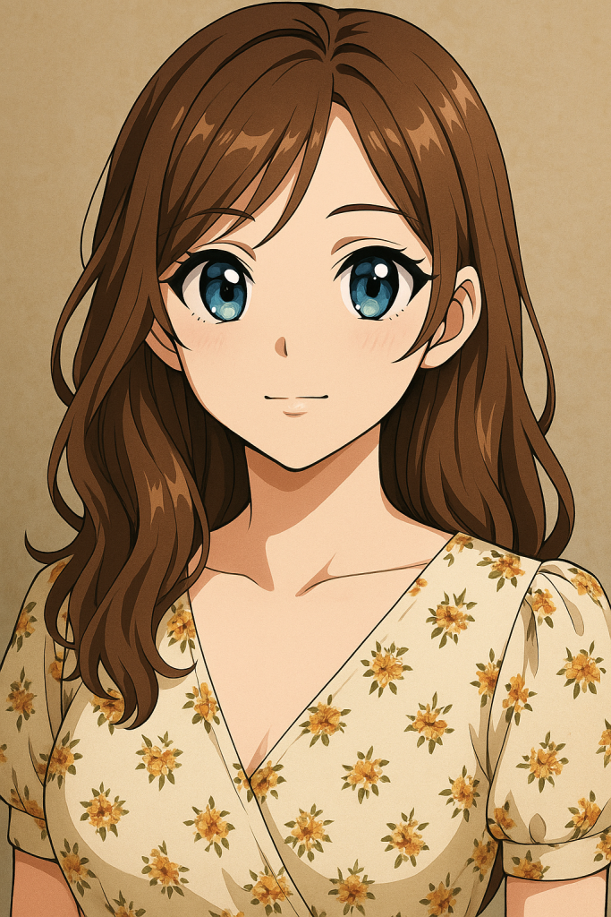 Create a vibrant anime-style drawing of the subject, big shiny eyes and detailed hair