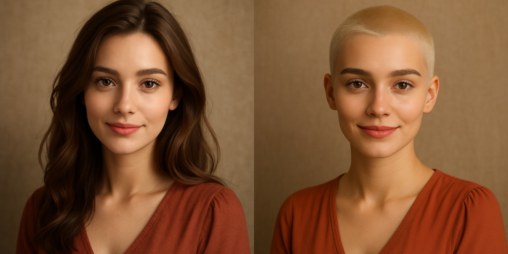 buzz cut woman