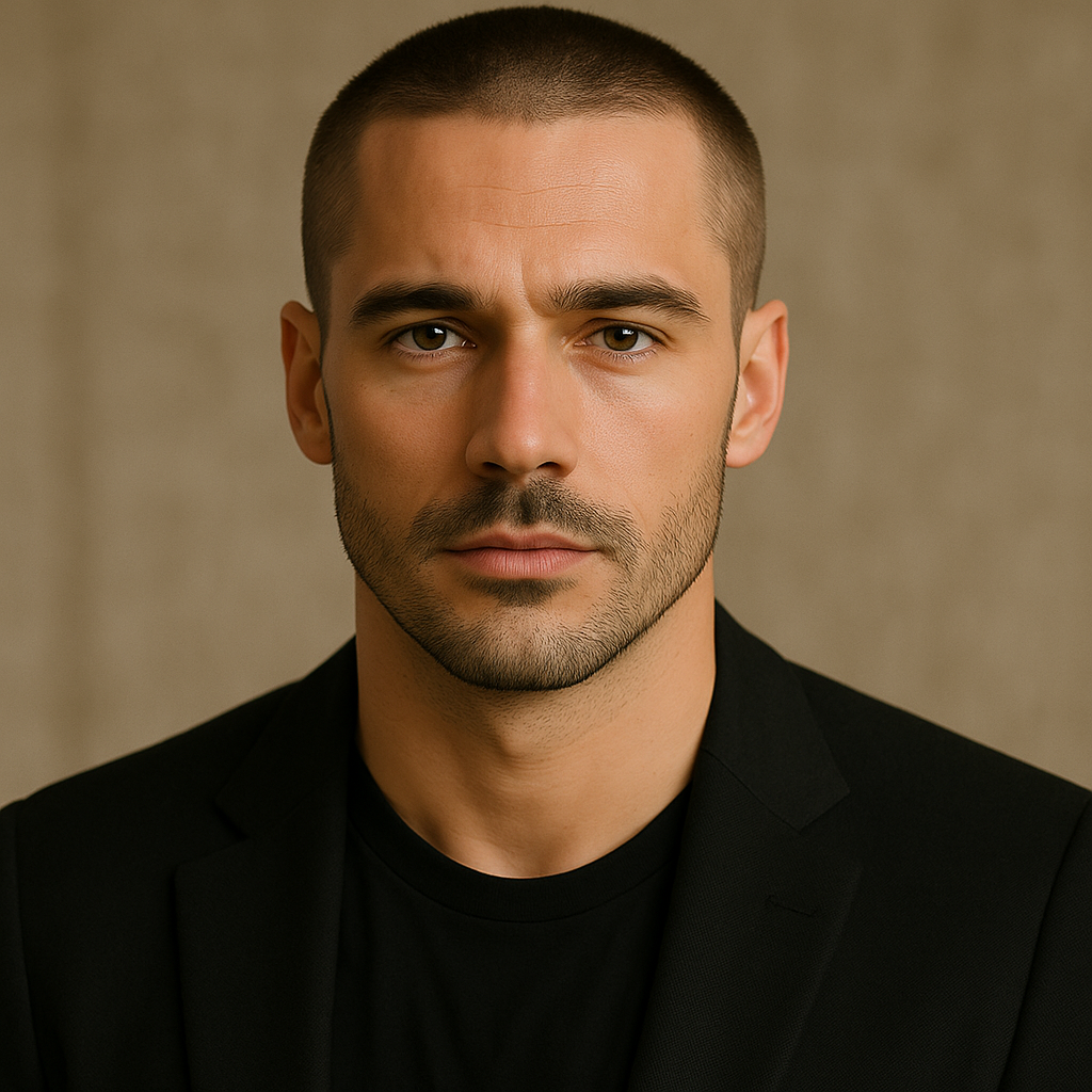 give this photo a Brad Pitt buzz cut makeover