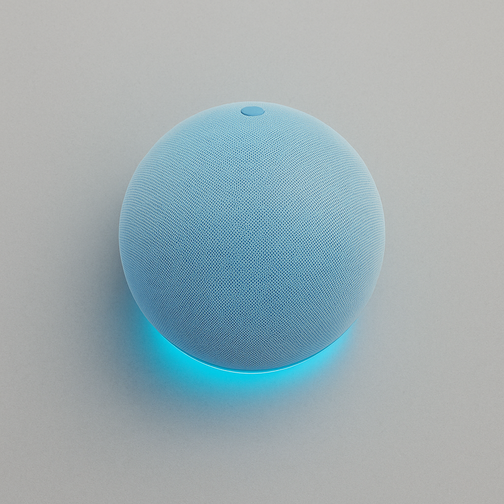 overhead shot of speaker on a desk