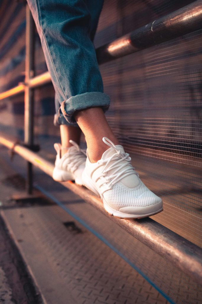 white sneakers
